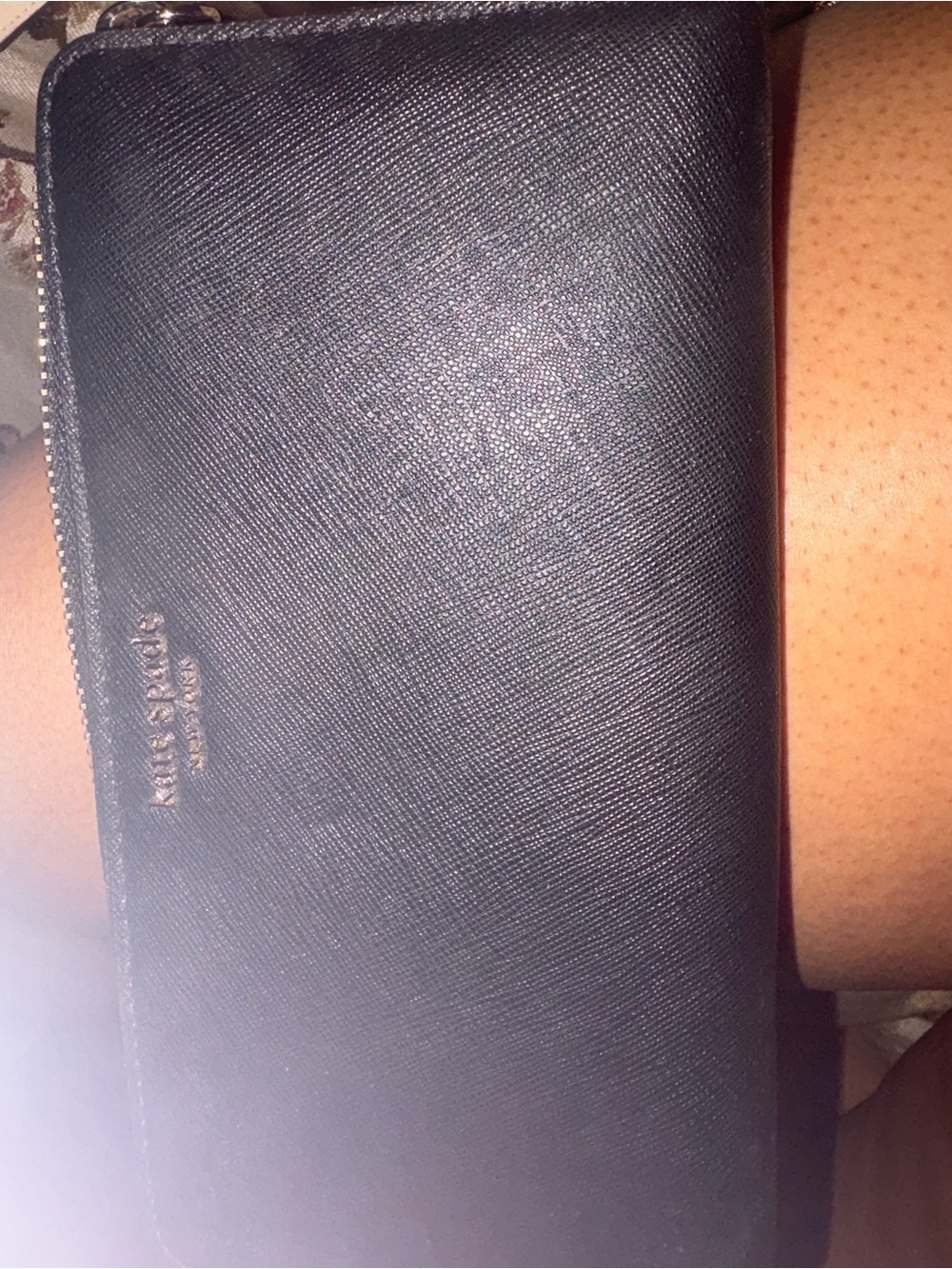 Kate Spade Black Saffiano Leather Zip Wallet
